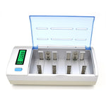 Caricabatterie 4 slot per batterie AA, AAA, C, D e 9V con LCD - immagine 3