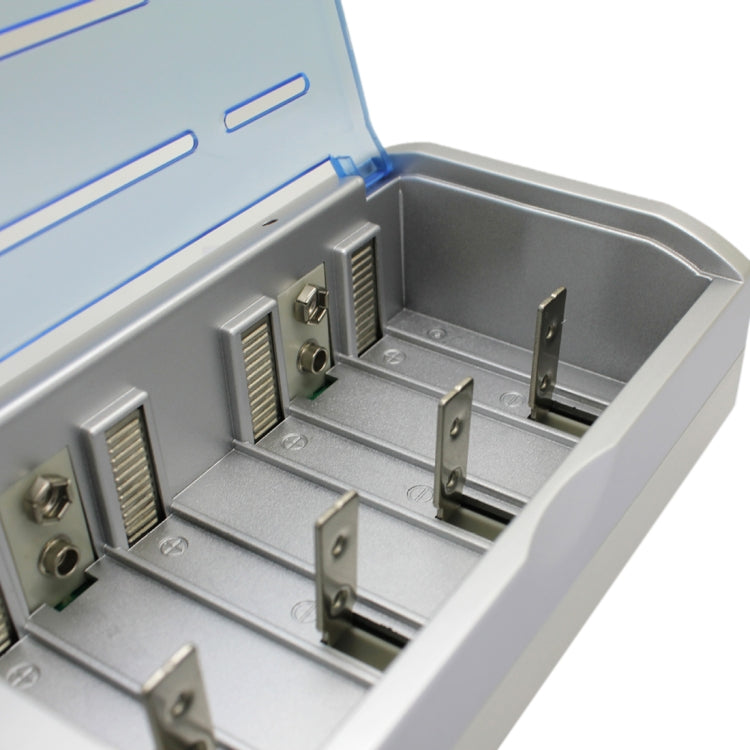 Caricabatterie 4 slot per batterie AA, AAA, C, D e 9V con LCD - immagine 5