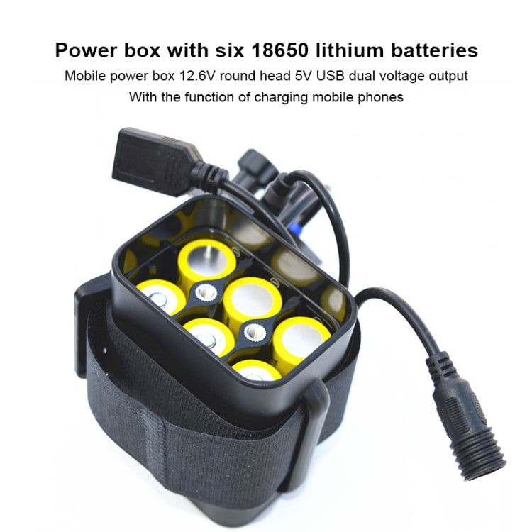 Scatola alimentazione mobile per 6 batterie 18650 con uscita USB