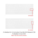 Cover tastiera in TPU per MacBook 12" e MacBook Pro 13,3"