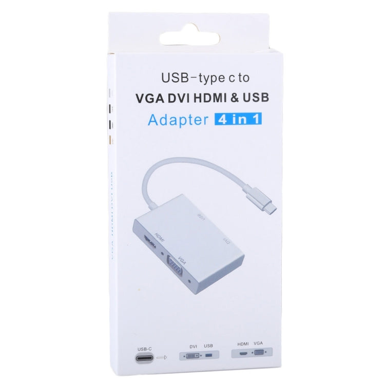 Hub 4 in 1 USB-C a VGA, DVI, HDMI e USB