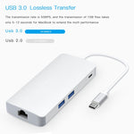 Hub USB-C 8 in 1 con HDMI, SD, TF, VGA e RJ45