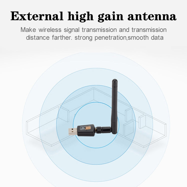 Adattatore WiFi USB dual band 600 Mbps con antenna esterna - immagine 6