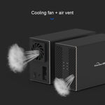 Custodia esterna RAID 3,5" 2 alloggiamenti USB-C