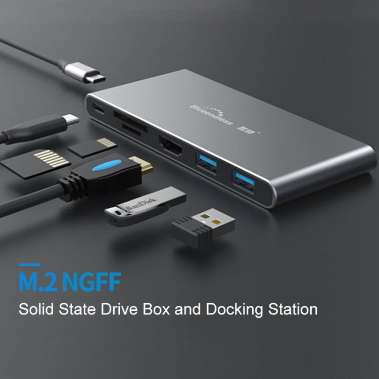 Dock di espansione USB-C 6 in 1 con SSD M.2 Blueendless