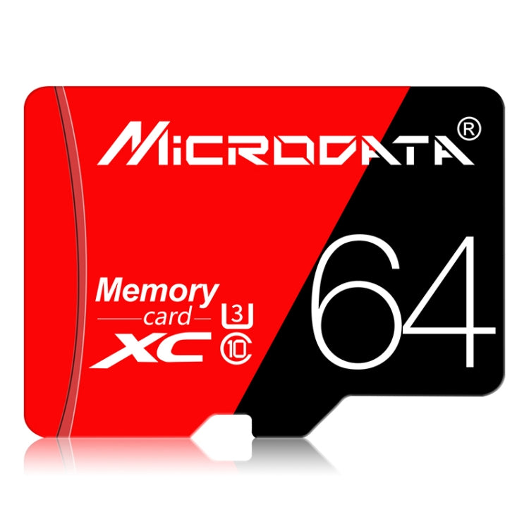 Scheda memoria MicroSD 64GB U3 Microdata rossa e nera