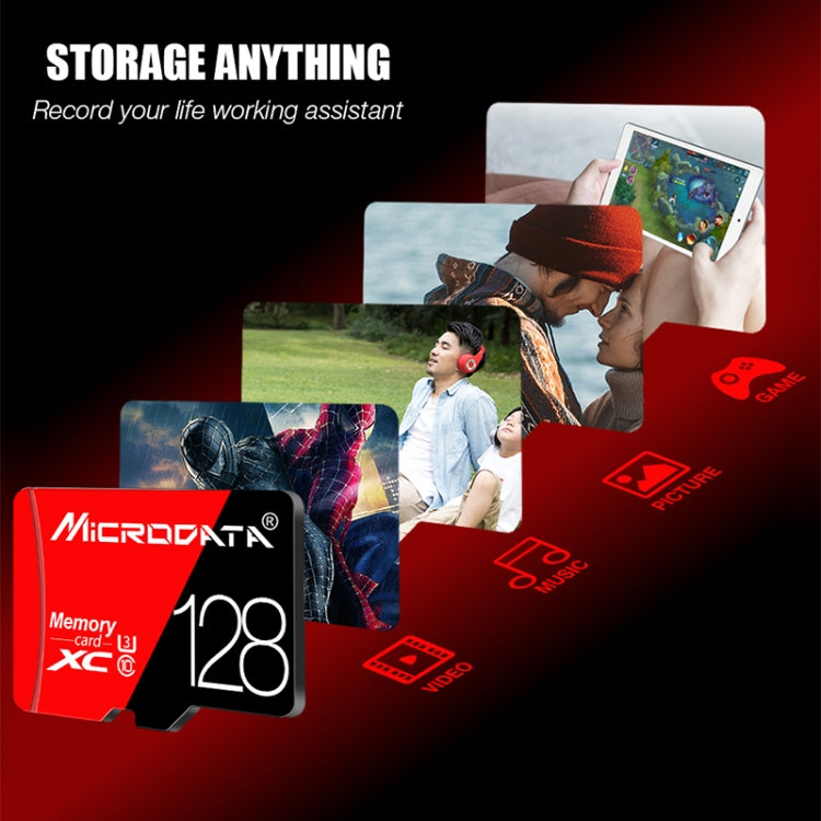 Scheda memoria MicroSD 64GB U3 Microdata rossa e nera