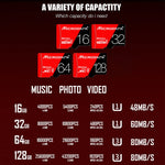 Scheda memoria MicroSD 64GB U3 Microdata rossa e nera