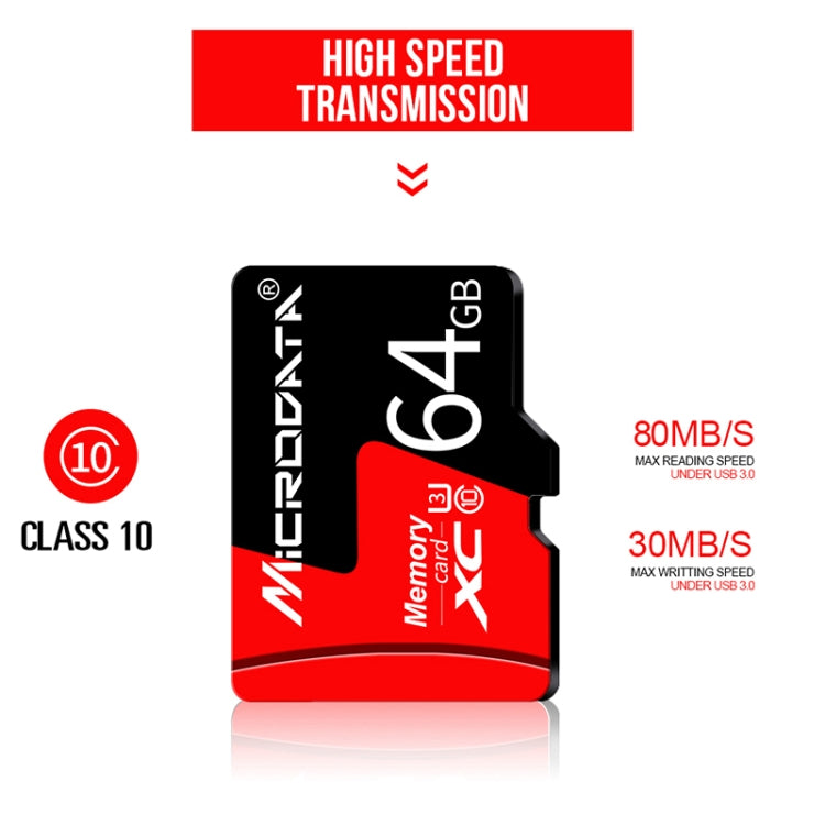 Scheda memoria Microdata 8GB U1 Micro SD rossa e nera