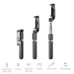 Bastone selfie pieghevole con treppiede Bluetooth in alluminio