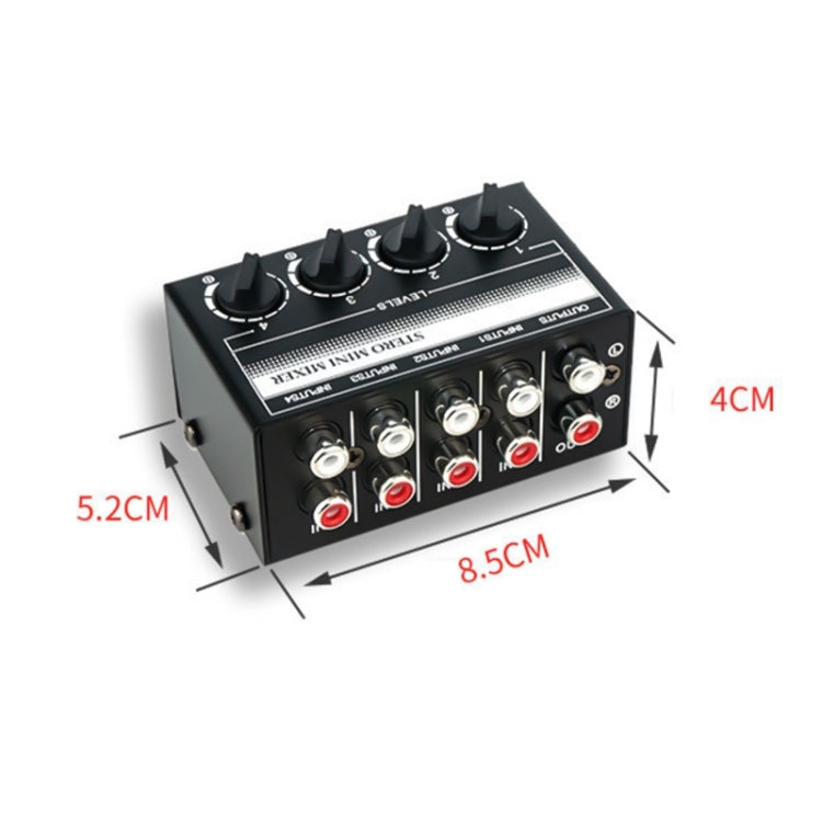 Mixer audio passivo stereo CX400 a 4 canali RCA - immagine 4
