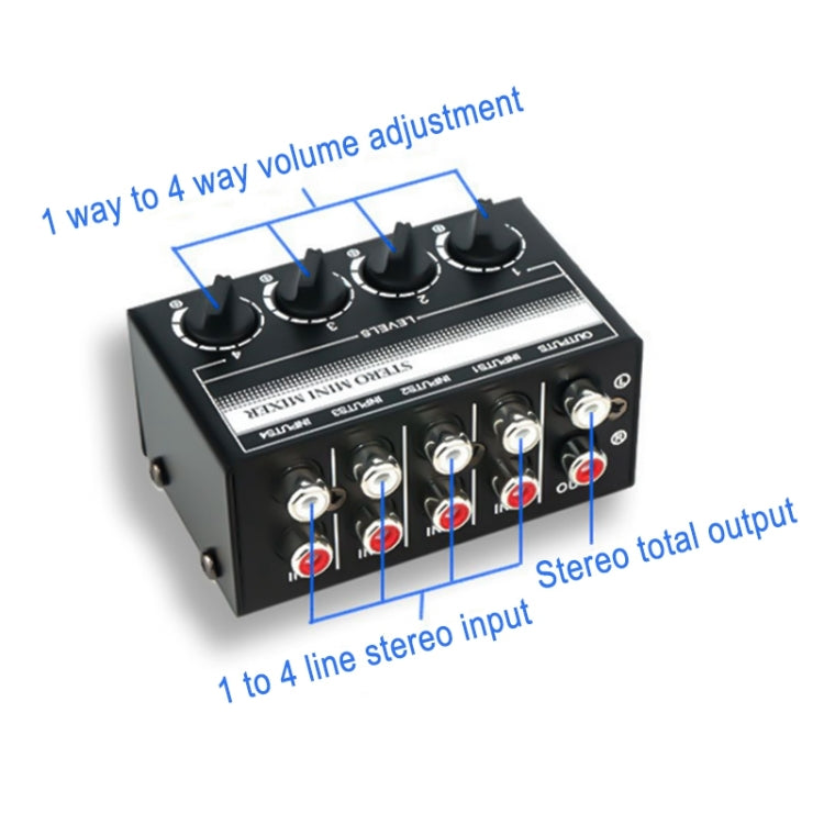 Mixer audio passivo stereo CX400 a 4 canali RCA - immagine 5