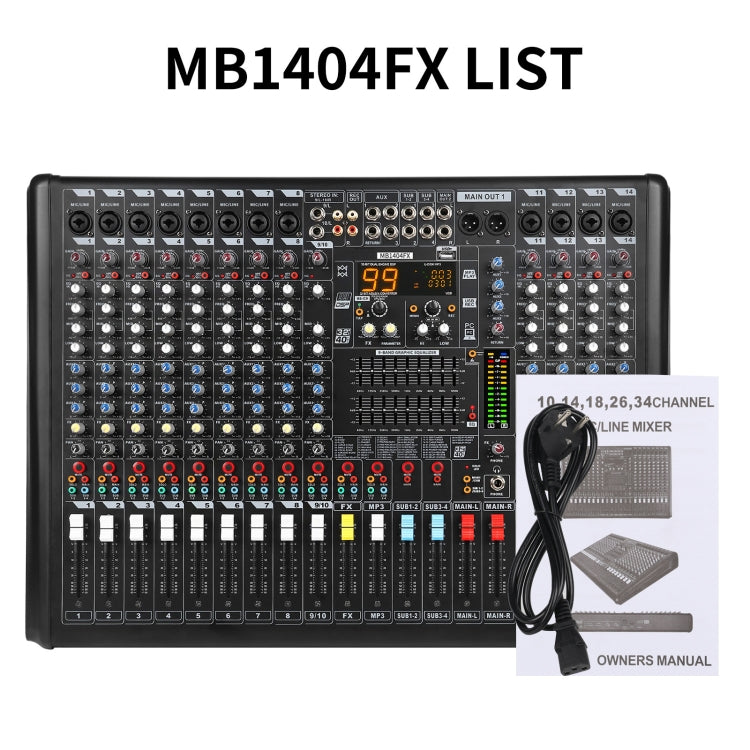 Mixer audio digitale XTUGA B1404FX a 14 canali