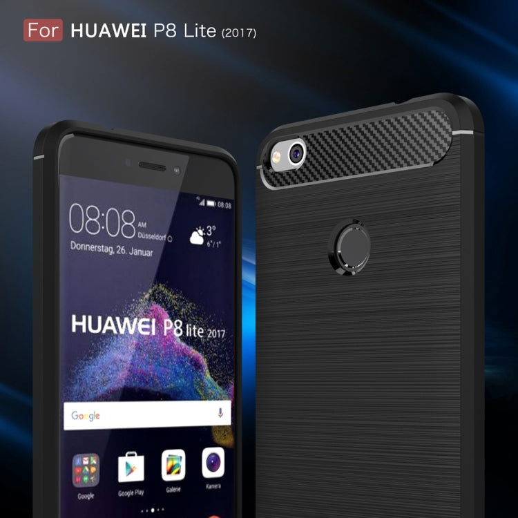 Custodia TPU protettiva Huawei P8 Lite 2017 fibra carbonio