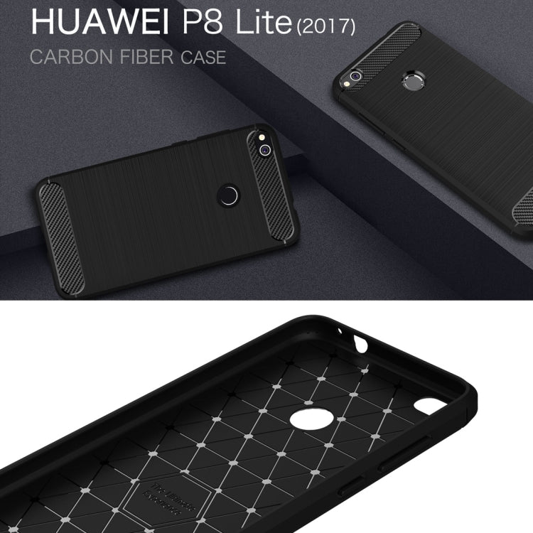 Custodia TPU protettiva Huawei P8 Lite 2017 fibra carbonio