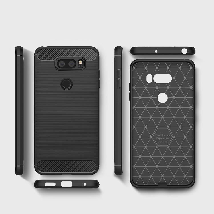Custodia protettiva TPU per LG V30 con fibra di carbonio