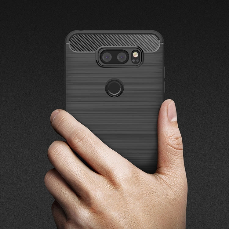 Custodia protettiva TPU per LG V30 con fibra di carbonio