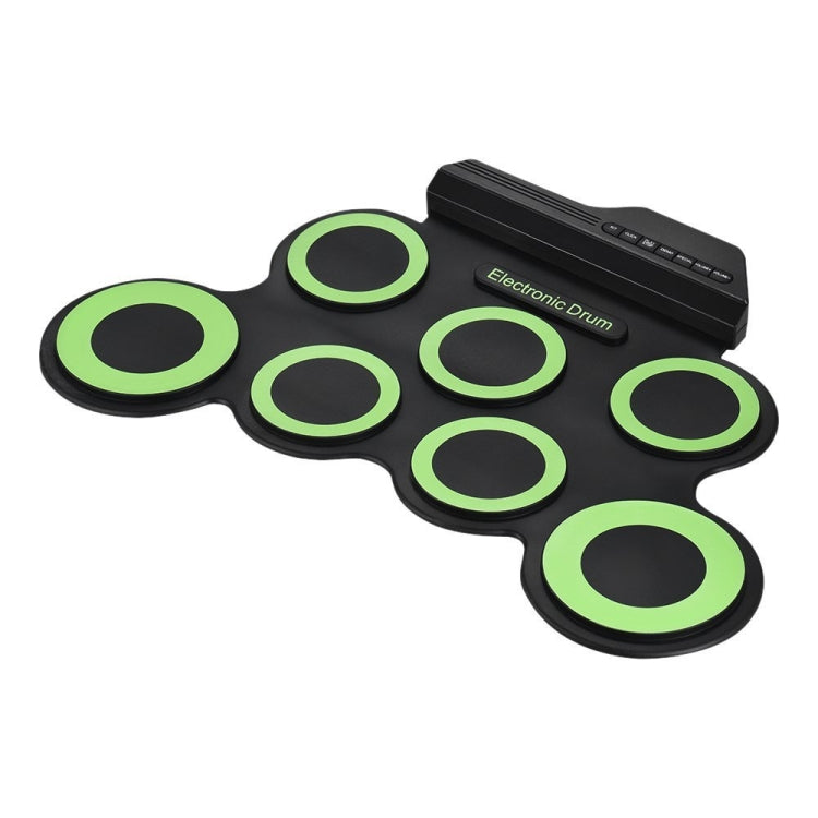 Tamburo elettronico USB portatile con rotolo a mano in silicone, USB Electronic Drum(Black), Electronic Drum(Green)