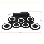 Tamburo elettronico USB portatile con rotolo a mano in silicone, USB Electronic Drum(Black), Electronic Drum(Green)