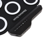 Tamburo elettronico USB portatile con rotolo a mano in silicone, USB Electronic Drum(Black), Electronic Drum(Green)