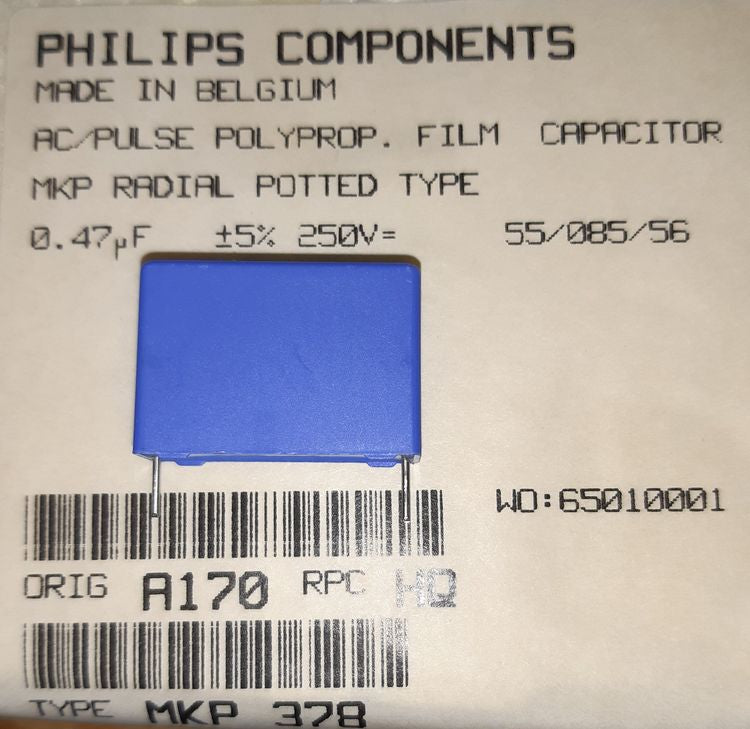Condensatore Polipropilene 0,47 uF 250V - confezione 5 pezzi