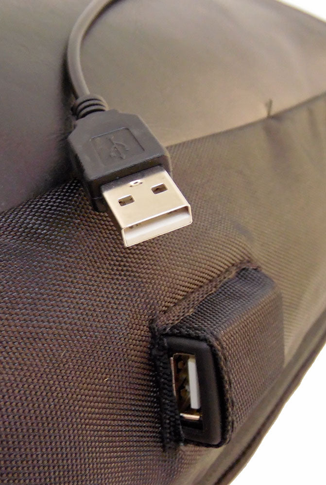 Zaino multifunzione antifurto imbottito con combinazione USB nero MOB1020