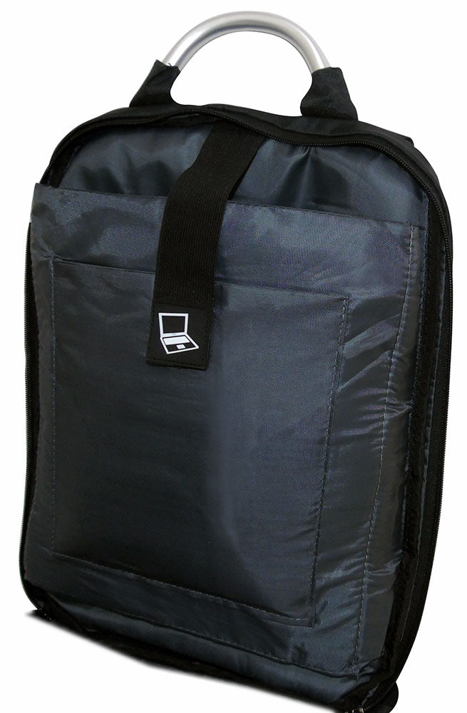 Zaino multifunzione antifurto imbottito con combinazione USB nero MOB1020