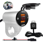Caricabatterie doppio QC3.0 per moto con voltmetro 30W