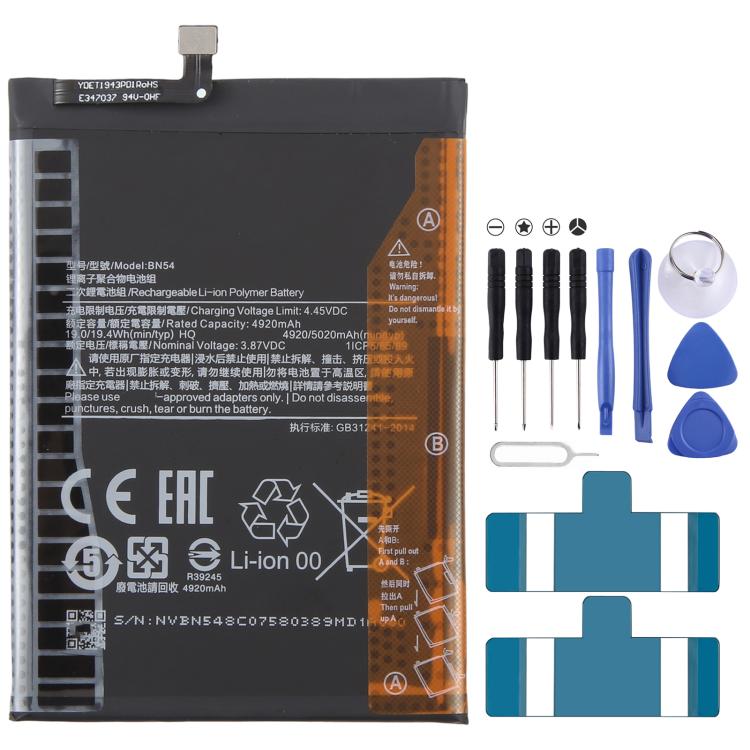 Batteria ai polimeri di litio BN54 per Xiaomi Redmi 10X 4G e Redm