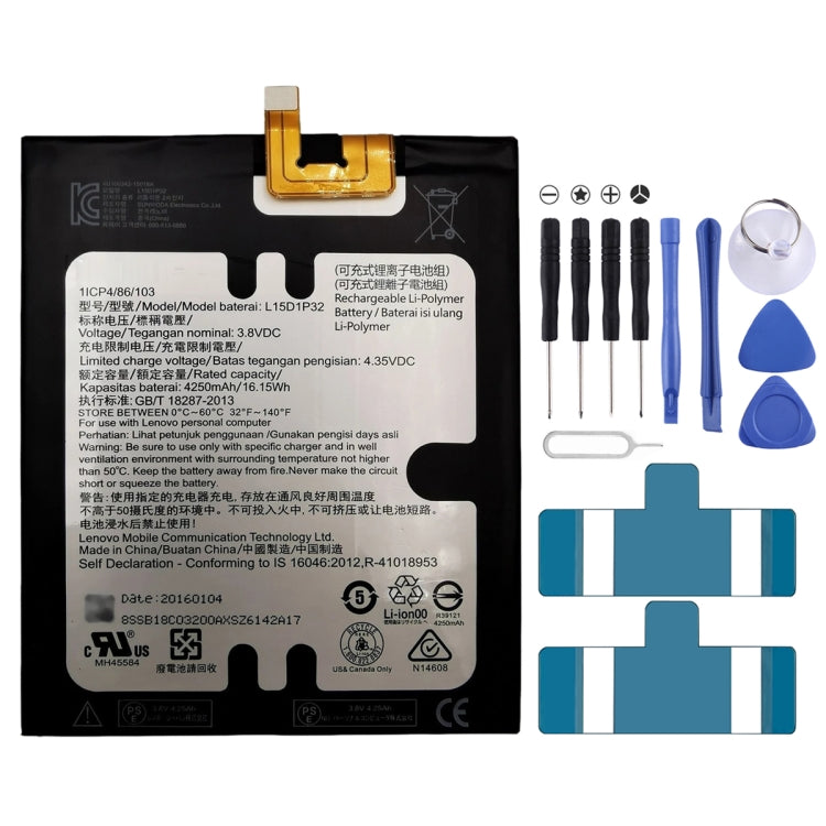 Batteria ai polimeri di litio 4250mAh per Lenovo Tab3 8 Plus