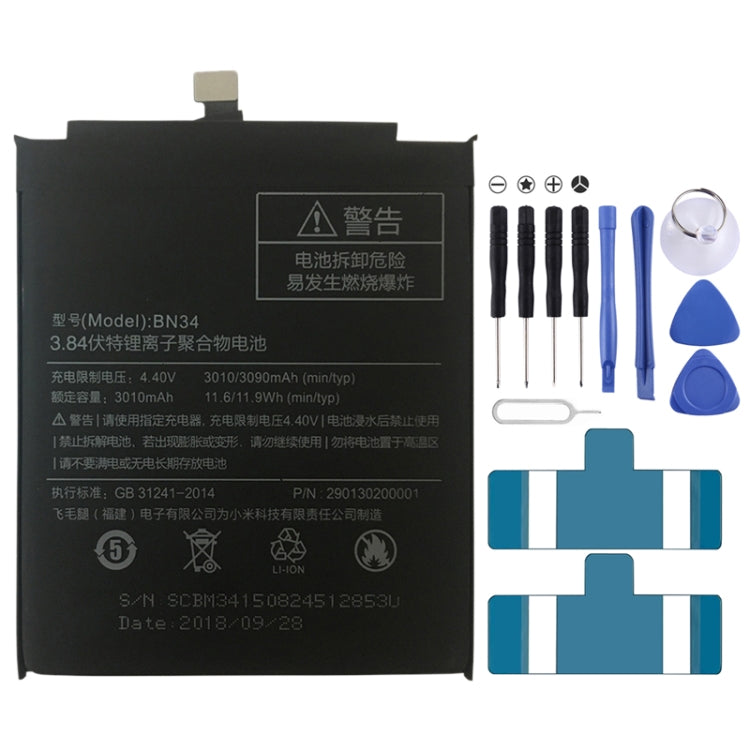 Batteria ai polimeri di litio BN34 3010mAh per Xiaomi Redmi 5A
