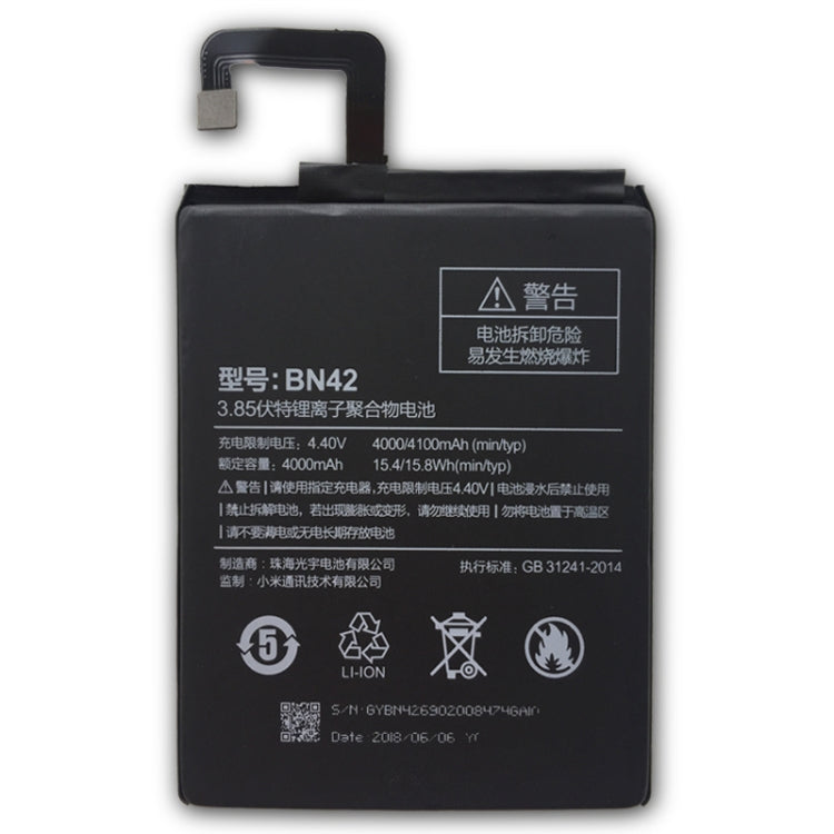 Batteria ai polimeri di litio BN42 4000mAh per Xiaomi Redmi 4