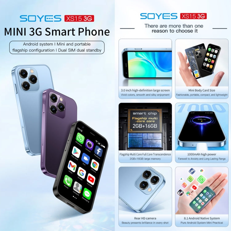 Smartphone Android 8.1 MTK6580 3" Dual SIM 3G SOYES XS15