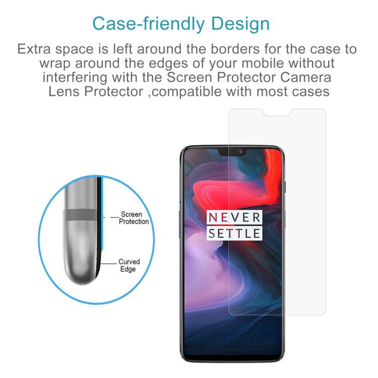 Pellicola in vetro temperato per OnePlus 6 0,26 mm 9H 50 pezzi