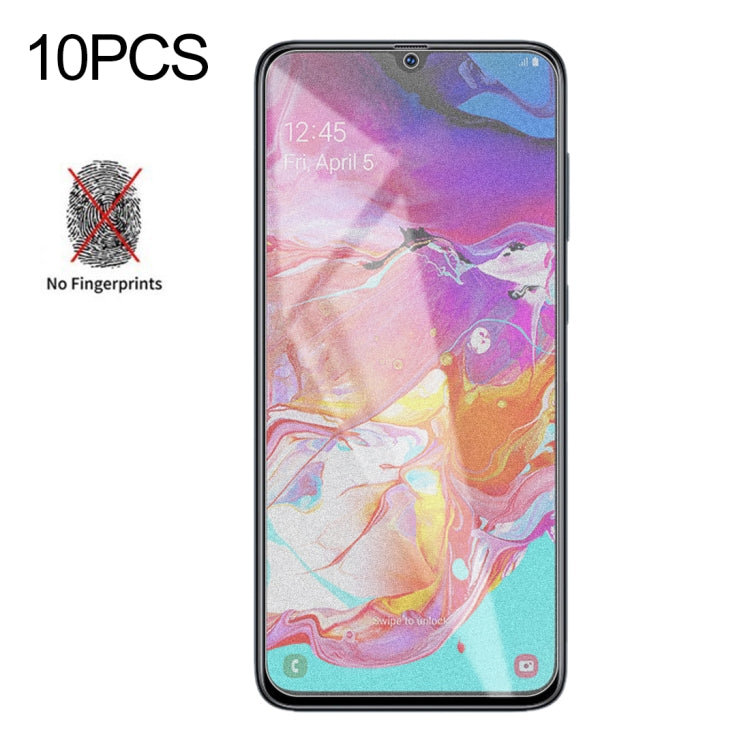 Pellicola vetro temperato opaco per Galaxy A70 10 pezzi