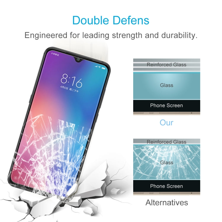 Pellicola in vetro temperato per Xiaomi Mi 9 0,26 mm 9H 100 pezzi