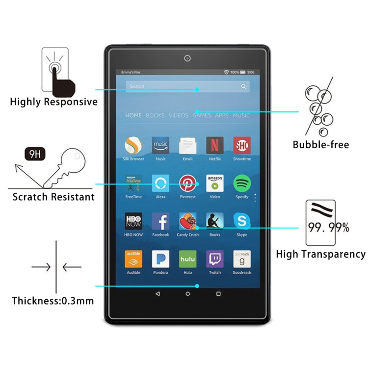 Pellicola in vetro temperato per Amazon Kindle Fire HD 8 2017