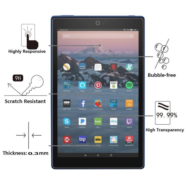 Pellicola in vetro temperato per Amazon Kindle Fire HD 10 2017