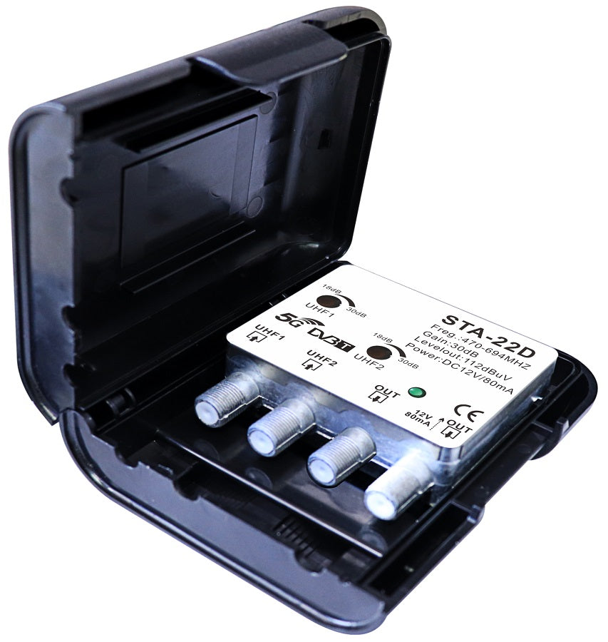 Amplificatore TV da palo WEB STA-22D, 2 ingressi UHF e 2 uscite - immagine 4