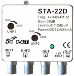 Amplificatore TV da palo WEB STA-22D, 2 ingressi UHF e 2 uscite