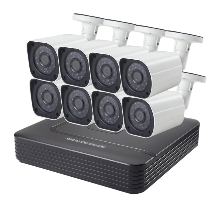 Kit NVR 8 canali con telecamere IP bullet 15m IR