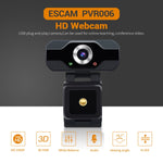 Webcam HD ESCAM PVR006 1080P USB con microfono integrato - immagine 4