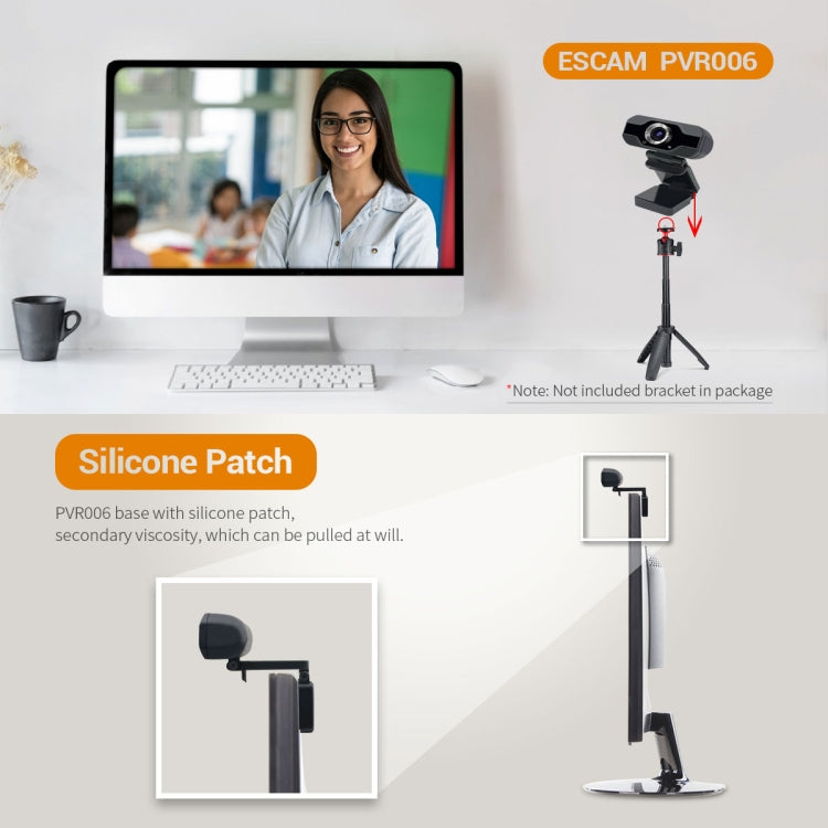 Webcam HD ESCAM PVR006 1080P USB con microfono integrato - immagine 6