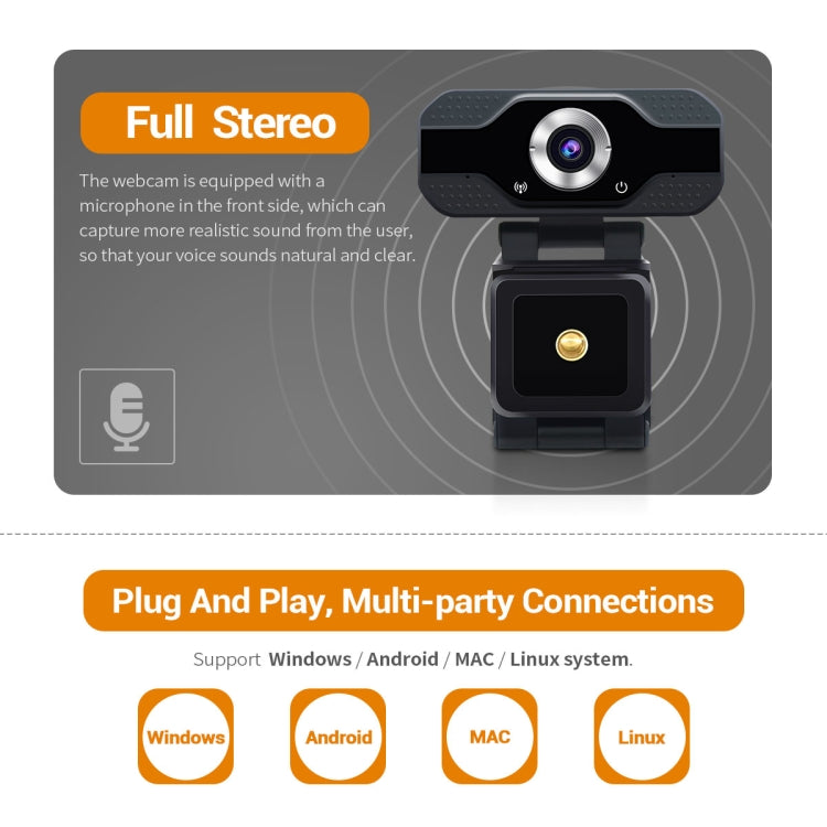 Webcam HD ESCAM PVR006 1080P USB con microfono integrato - immagine 9