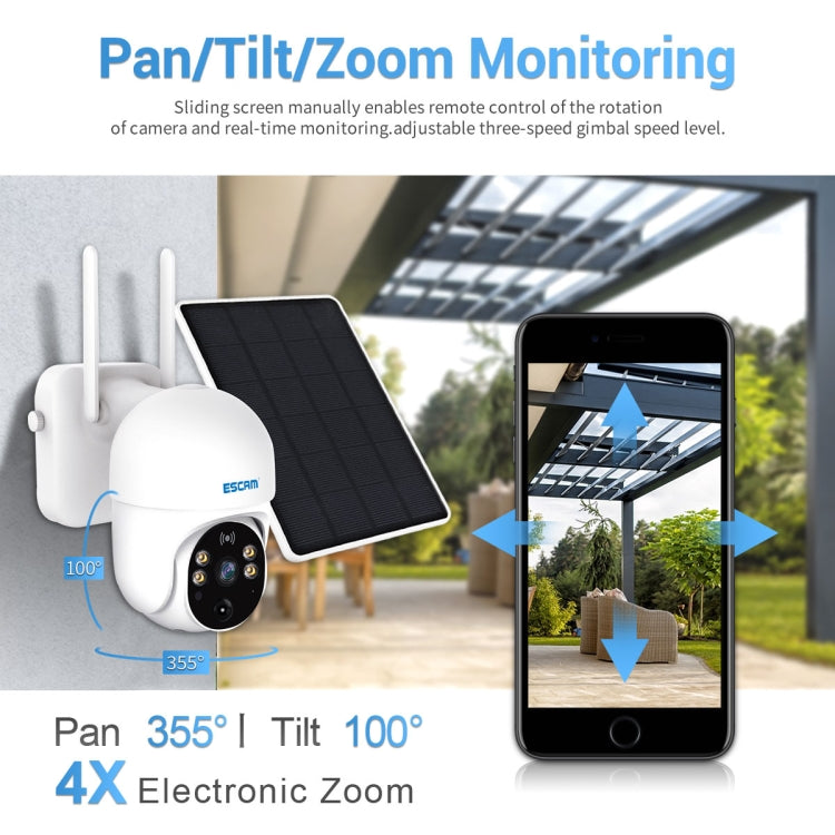 Telecamera solare WiFi ESCAM QF255 Full HD con rotazione PTZ - immagine 7