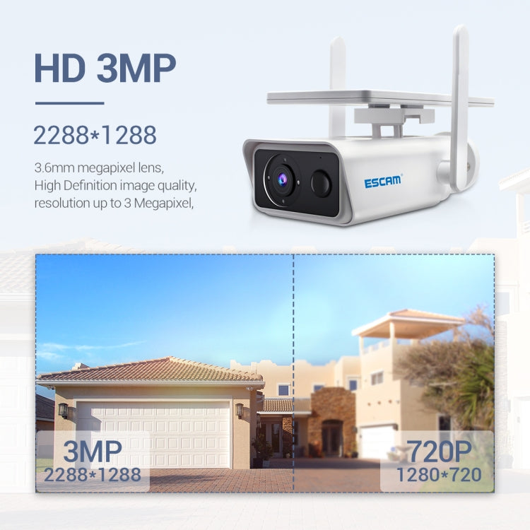Telecamera IP solare ESCAM QF180 WiFi 3MP H.265 - immagine 2