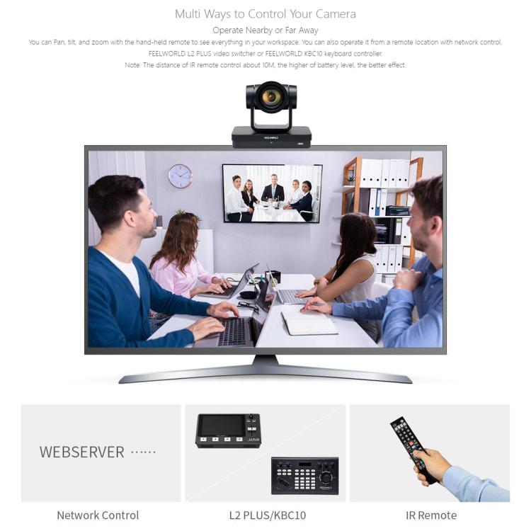 Feelworld UHD4K12X Telecamera PTZ 4K Zoom ottico 12X