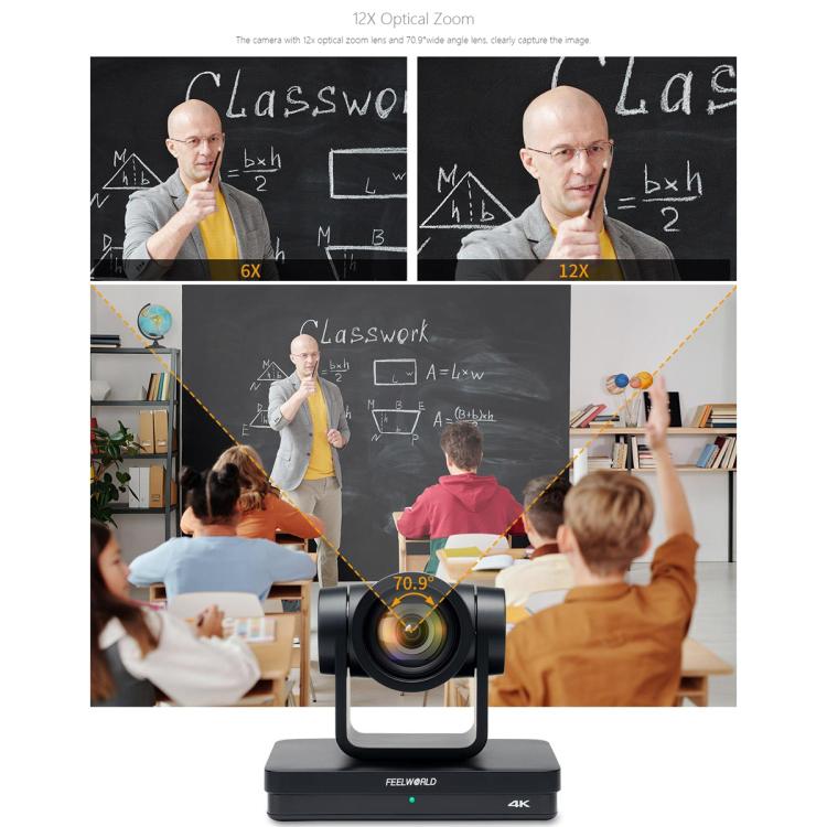 Feelworld UHD4K12X Telecamera PTZ 4K Zoom ottico 12X