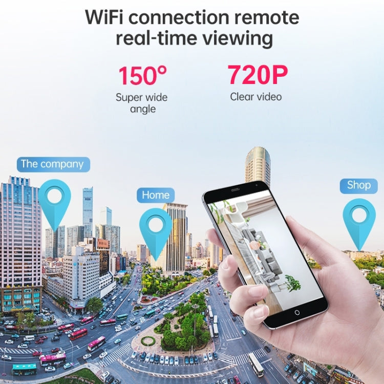 Mini telecamera WiFi A9 720P grandangolare, bianca o nera