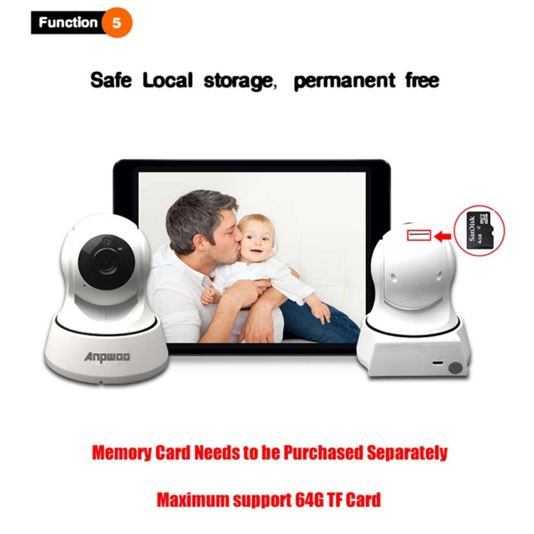 Telecamera IP WiFi Anpwoo YT002 720p con 11 LED infrarossi - immagine 11